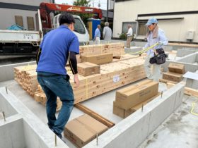 佐賀県　神埼市　株式会社増田建設　施工会社　大工　新築　注文住宅　土台敷き込み